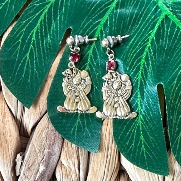 BOGO FREE VTG DANGLY CIRCUS CLOWN EARRINGS 80’s - Picture 1 of 6